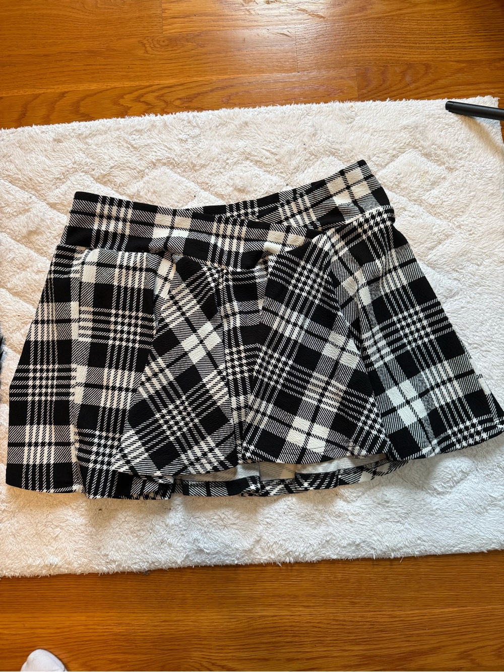 Black & White Plaid Skater Skirt